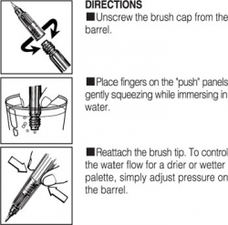 Kuretake BrusH2O Waterbrush - plnitelný štetec - č. 0 PETIT