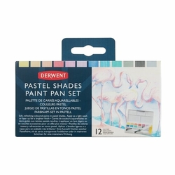 DERWENT Pastel Shades Paint Pan set - sada 12 ks - rozmývatelné pánvičky