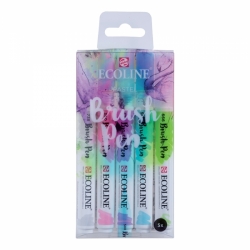 Royal Talens ECOLINE brush pen - štětcové fixy - rozmývatelné - SADA 5 ks PASTEL - pastelové barvy