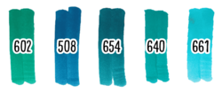 Royal Talens ECOLINE brush pen - štětcové fixy - rozmývatelné - SADA 5 ks GREEN BLUE - zelenomodré odstíny