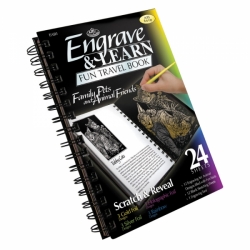 Engrave & Learn Fun Travel Book - FAMILY PETS and ANIMAL FRIENDS - vyškrabávání