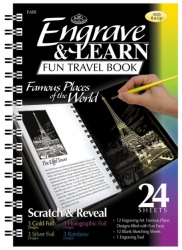 Engrave & Learn Fun Travel Book - FAMOUS PLACES of the WORLD - vyškrabávání