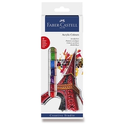Faber-Castell Creative studio - akrylové barvy v tubě - 12 x 12 ml