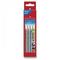 Faber-Castell Jumbo Grip METALLIC - sada 5 ks - metalické barvy