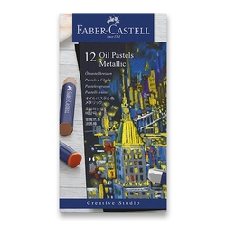 Faber-Castell CREATIVE STUDIO Oil Pastels Metallic - metalické olejové pastely - sada 12 kusů