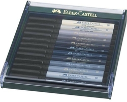 Faber-Castell PITT artist pen GREY TONES - sada v odstínech šedi - 12 ks