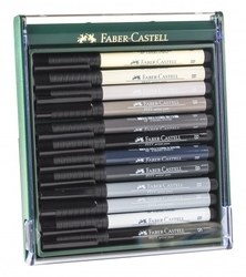 Faber-Castell PITT artist pen GREY TONES - sada v odstínech šedi - 12 ks
