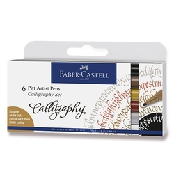 Faber-Castell Pitt Artist pens - CALLIGRAPHY - Indian ink - sada 6 ks