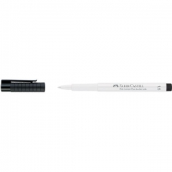 Faber-Castell PITT artist pen 1.5 WHITE - bílý popisovača s kulatým hrotem
