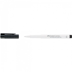 Faber-Castell PITT artist pen 1.5 WHITE - bílý popisovač s kulatým hrotem