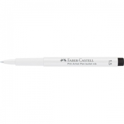 Faber-Castell PITT artist pen 1.5 WHITE - bílý popisovača s kulatým hrotem
