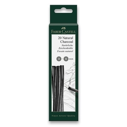  Faber-Castell Pitt Monochrome - Přírodní uhel - 3-6 mm, 20 kusů