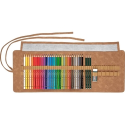 Faber-Castell POLYCHROMOS sada 34 ks - umělecké pastelky - s rolovacím pouzdrem