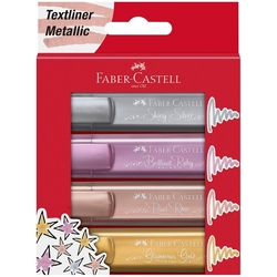 Faber-Castell Textliner METALLIC - sada zvýrazňovačů 4 ks - metalické barvy