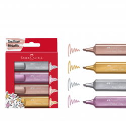 Faber-Castell Textliner METALLIC - sada zvýrazňovačů 4 ks - metalické barvy