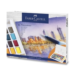 Faber-Castell WATERCOLOR - akvarelové barvy s paletkou - sada 36 ks