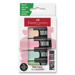 FABER-CASTELL Zvýrazňovače Short TXTLNR Pastel - 4 ks