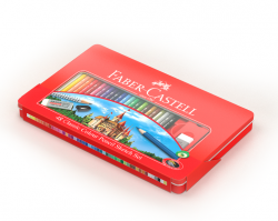 Faber-Castell ZÁMEK barevné pastelky - sada 48 ks - v plechové krabičce