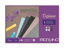 FABRIANO Tiziano Pastello FLECKED COLOURS - skicák (160 g/m2, 30 listů) A4 - 6 barev