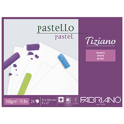 FABRIANO Tiziano Pastello WHITE - skicák (160 g/m2, 24 listů) - 23 x 30,5 cm - bílá