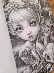 Fairies & Dragons Grayscale Coloring Book - Max Brenner 