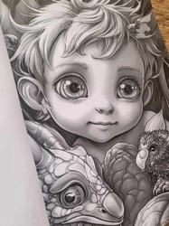 Fairies & Dragons Grayscale Coloring Book - Max Brenner 