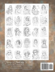 Fairy and Fantasy 4 - Grayscale Coloring Book - Christine Karron - předstínovaná verze