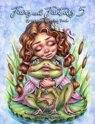 Fairy and Fantasy 5 - Grayscale Coloring Book - Christine Karron - předstínovaná verze
