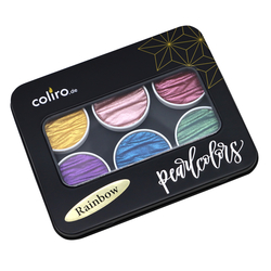 Finetec COLIRO Pearl Color Set RAINBOW - sada 6 ks - perleťové akvarelové barvy