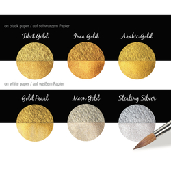 Finetec COLIRO Pearlcolor Set - Gold & Silver - sada 6 ks - perleťové akvarelové barvy