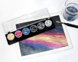 COLIRO Pearl Color Set GALAXY - sada 6 ks - perleťové akvarelové barvy - limitovaná edice 