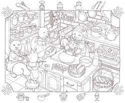 Good friend squirrel and antique town resident Thrilling coloring book series - JAPONSKO 