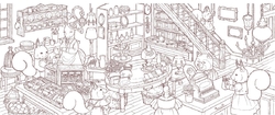 Good friend squirrel and antique town resident Thrilling coloring book series - JAPONSKO 