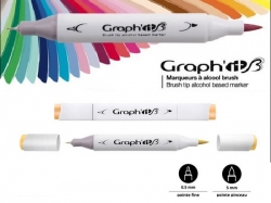 Graph'it Twin Brush Marker - oboustranný fix - jednotlivé barvy