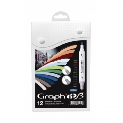 Graph'it Twin Brush Marker - oboustranný fix - sada 12 ks - Urban