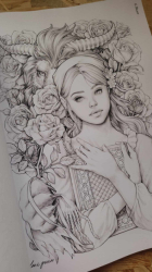 Green Portraits 4: Portrait Coloring Book - LANA GREEN - KOREA
