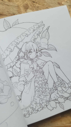 Hanaemi: A coloring book of a pretty girl and beautiful flowers- JAPONSKO
