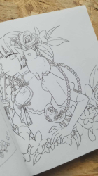 Hanaemi: A coloring book of a pretty girl and beautiful flowers- JAPONSKO