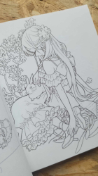 Hanaemi: A coloring book of a pretty girl and beautiful flowers- JAPONSKO