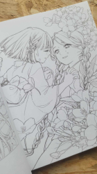 Hanaemi: A coloring book of a pretty girl and beautiful flowers- JAPONSKO