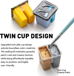 HIMI akrylové barvy Twin Cup Jelly - sada 36 barev (perleťově zelené pouzdro)