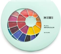 HIMI akvarelové barvy - Semi-Moist (polovlhké) - 38 barev ve vaničkách - ZELENÁ
