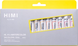 HIMI akvarelové barvy v tubě - sada 24 x 12 ml