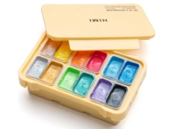 HIMI Gouache Paint Twin Cup - kvašové barvy - sada 12 x 12 ml - METALICKÉ