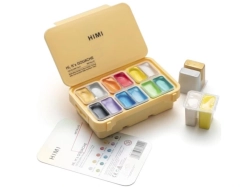 HIMI Gouache Paint Twin Cup - kvašové barvy - sada 12 x 12 ml - METALICKÉ