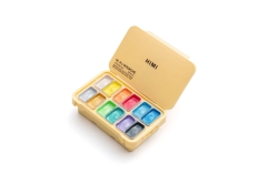 HIMI Gouache Paint Twin Cup - kvašové barvy - sada 12 x 12 ml - METALICKÉ