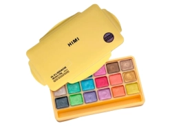 HIMI Jelly Cup Gouache Set - kvašové barvy - sada 18 x 30 ml - METALICKÉ
