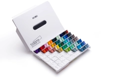 HIMI Twin Cup Gouache Set White Edition - kvašové barvy - sada 112 x 12 ml - BÍLÁ