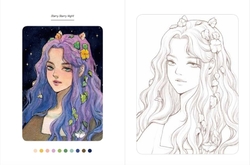 Flowers, Girls and Boys coloring book - KOREA