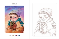 Flowers, Girls and Boys coloring book - KOREA